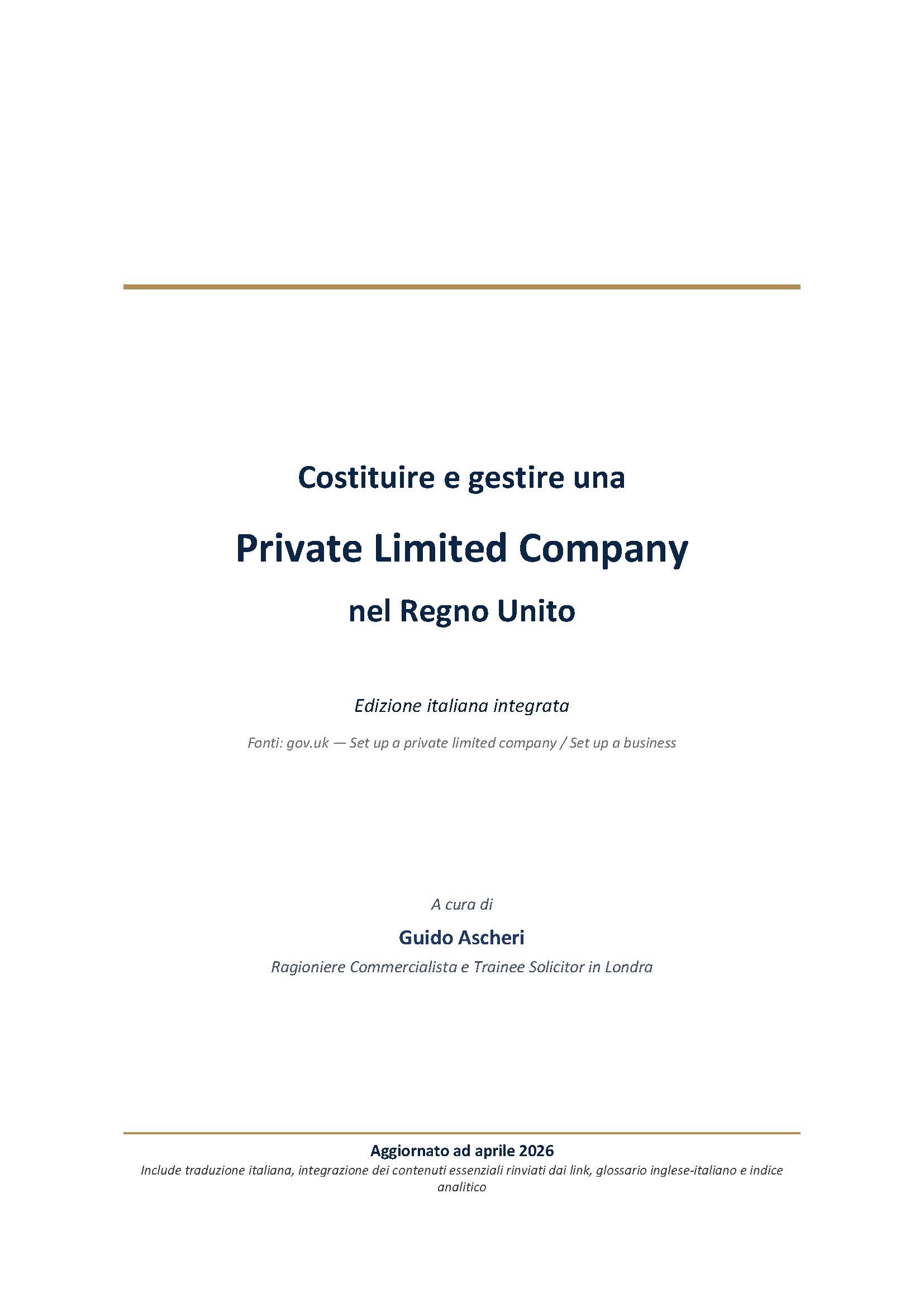 Costituire e gestire una Private Limited Company nel Regno Unito