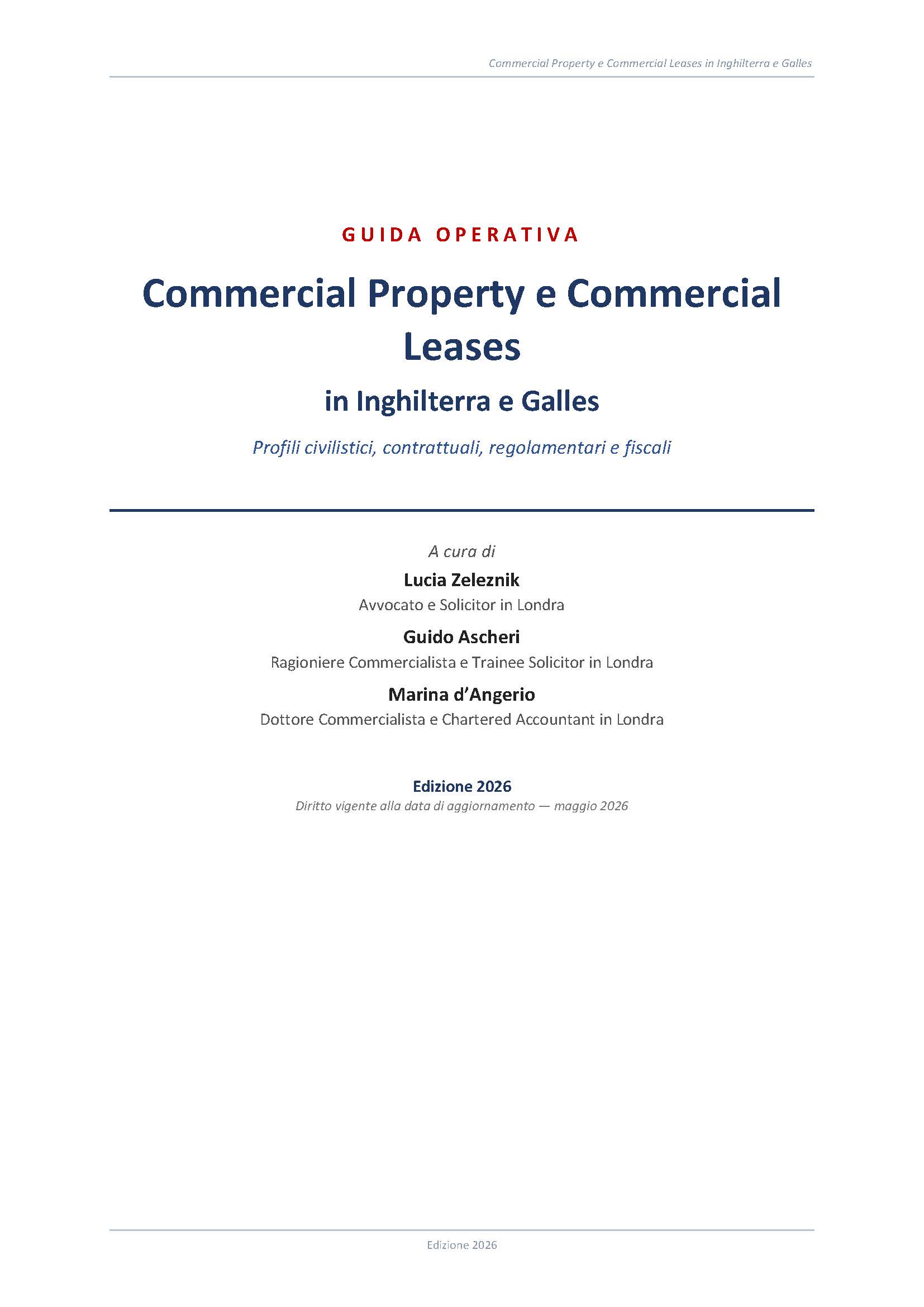 Commercial Property e Commercial Leases in Inghilterra e Galles